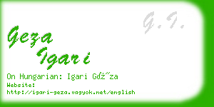 geza igari business card